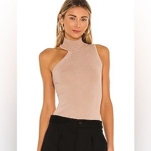 Superdown luz knit top in nude